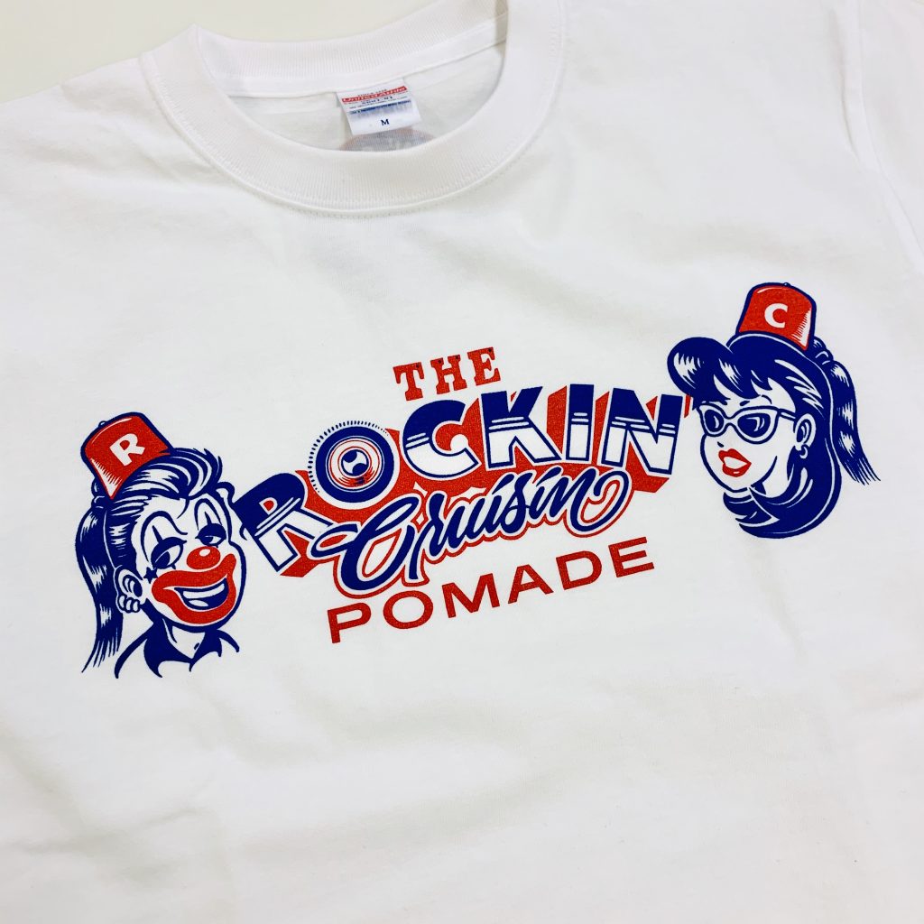 EMAJINYからTHE ROCKIN’Cruisin POMADE Design by Mr.G発売を記念してポマードと同じデザインのTシャツ作りました！！